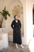 Classic Khaki Trench Coat with Belt Detail