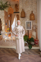 Classic Khaki Trench Coat with Belt Detail