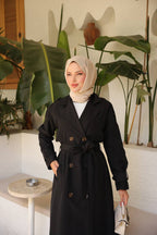 Belted and Double-Breasted Classic Trench Coat