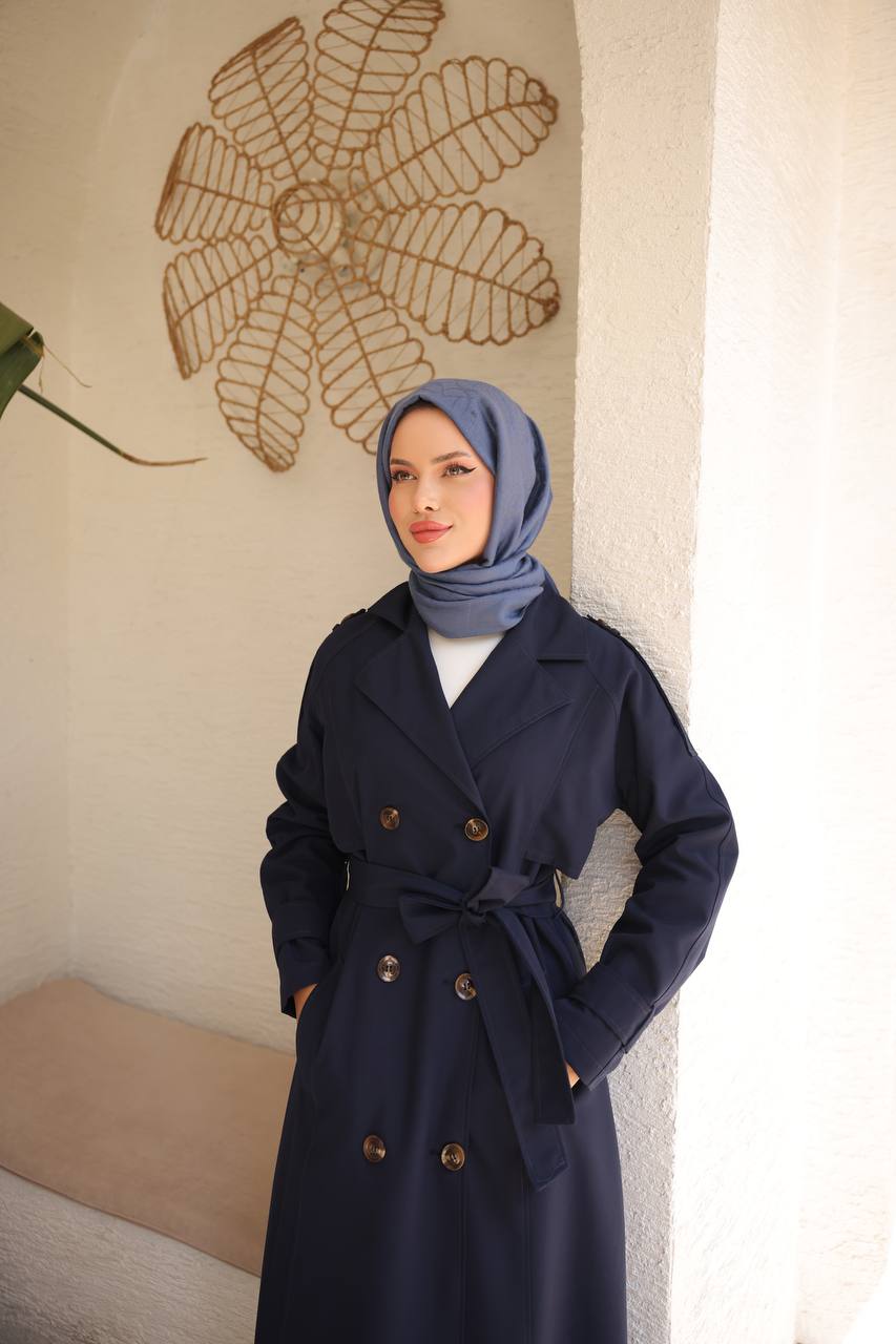 Belted and Double-Breasted Classic Trench Coat