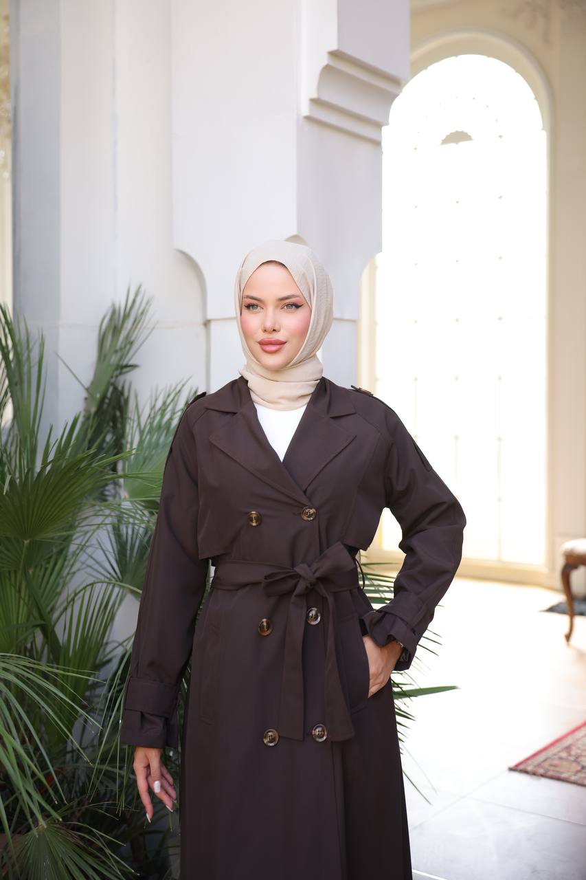Belted and Double-Breasted Classic Trench Coat